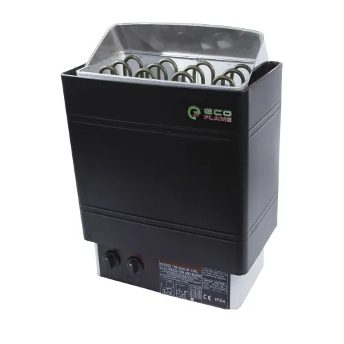 ECOFLAME AMMI STJ – 6/9KW – kompaktní elektrické saunové topidlo s ovládáním na plášti