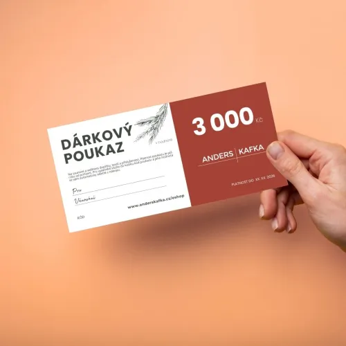 ANDERS&KAFKA Dárkový poukaz v hodnotě 3000 Kč
